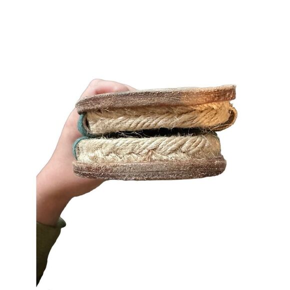 Paul Andrew Green Suede Rattan Sandals - Picture 7 of 11